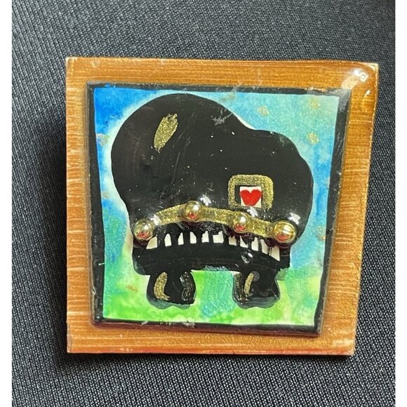 Unique Artisan Pin Brooch Grand Piano Signed Joyce